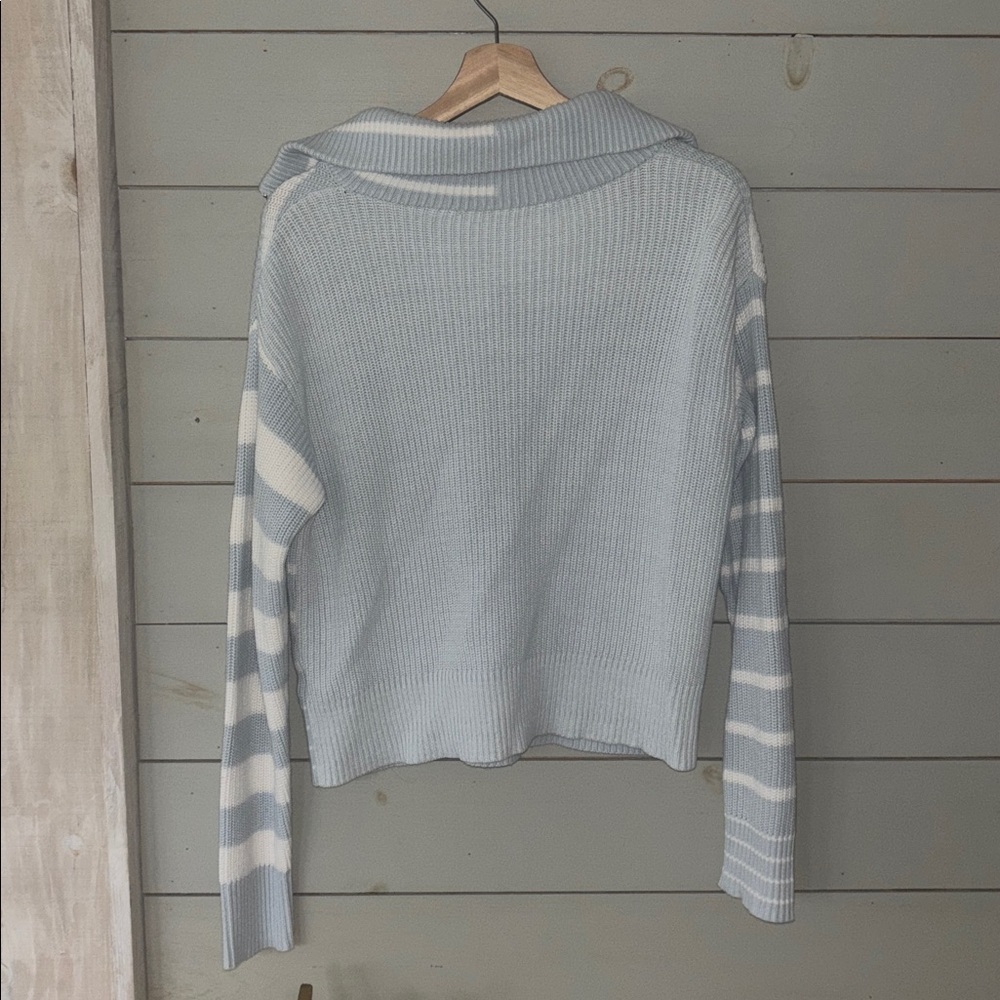 John + Jenn Striped Quarter-Zip Knit Sweater - Picture 7 of 7